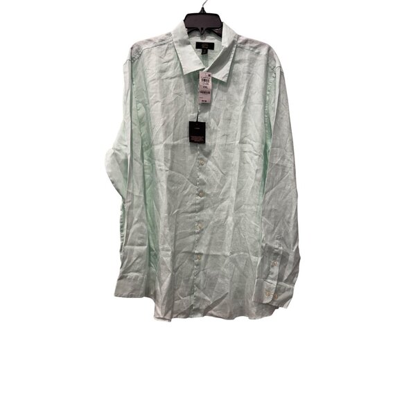 New Club Room Luxury Men's Size XXL Light Green 100% Linen Long-Sleeve Shirt - Picture 1 of 8